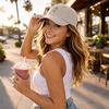 image:imageDALIX Spritz Cocktail Embroidered Cap Cotton Baseball Cute Cool Dad Hat WomensBeige