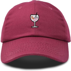 image:imageDALIX Spritz Cocktail Embroidered Cap Cotton Baseball Cute Cool Dad Hat WomensMaroon