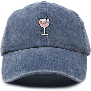 image:imageDALIX Spritz Cocktail Embroidered Cap Cotton Baseball Cute Cool Dad Hat WomensWashed Navy Blue