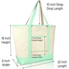 image:imageBeautiful Seahorse Womens Embroidered Tote Bag Natural CanvasMint Green
