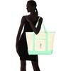image:imageBeautiful Seahorse Womens Embroidered Tote Bag Natural CanvasMint Green