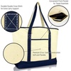 image:imageBeautiful Seahorse Womens Embroidered Tote Bag Natural CanvasNavy Blue