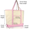 image:imageBeautiful Seahorse Womens Embroidered Tote Bag Natural CanvasPink