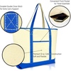 image:imageBeautiful Seahorse Womens Embroidered Tote Bag Natural CanvasRoyal Blue