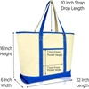 image:imageBeautiful Seahorse Womens Embroidered Tote Bag Natural CanvasRoyal Blue