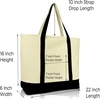 image:imageDALIX Initial Tote Bag Personalized Monogram Black Zippered Top Letter  FBlack