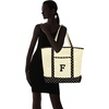 image:imageDALIX Initial Tote Bag Personalized Monogram Black Zippered Top Letter  FBlack Star