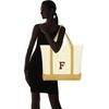 image:imageDALIX Initial Tote Bag Personalized Monogram Black Zippered Top Letter  FBrown