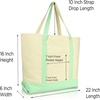 image:imageDALIX Initial Tote Bag Personalized Monogram Black Zippered Top Letter  FMint Green