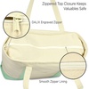 image:imageDALIX Initial Tote Bag Personalized Monogram Black Zippered Top Letter  FMint Green