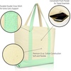 image:imageDALIX Initial Tote Bag Personalized Monogram Black Zippered Top Letter  FMint Green