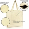image:imageDALIX Initial Tote Bag Personalized Monogram Black Zippered Top Letter  FNatural