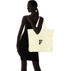 image:imageDALIX Initial Tote Bag Personalized Monogram Black Zippered Top Letter  FNatural