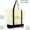 image:imageDALIX Initial Tote Bag Personalized Monogram Black Zippered Top Letter  FNavy Blue