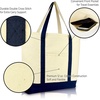 image:imageDALIX Initial Tote Bag Personalized Monogram Black Zippered Top Letter  FNavy Blue