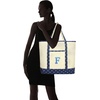 image:imageDALIX Initial Tote Bag Personalized Monogram Black Zippered Top Letter  FNavy Blue Anchor