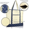 image:imageDALIX Initial Tote Bag Personalized Monogram Black Zippered Top Letter  FNavy Blue Anchor