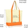 image:imageDALIX Initial Tote Bag Personalized Monogram Black Zippered Top Letter  FOrange