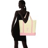 image:imageDALIX Initial Tote Bag Personalized Monogram Black Zippered Top Letter  FPink
