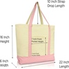 image:imageDALIX Initial Tote Bag Personalized Monogram Black Zippered Top Letter  FPink