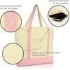 image:imageDALIX Initial Tote Bag Personalized Monogram Black Zippered Top Letter  FPink