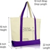 image:imageDALIX Initial Tote Bag Personalized Monogram Black Zippered Top Letter  FPurple