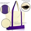 image:imageDALIX Initial Tote Bag Personalized Monogram Black Zippered Top Letter  FPurple