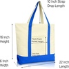 image:imageDALIX Initial Tote Bag Personalized Monogram Black Zippered Top Letter  FRoyal Blue