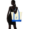 image:imageDALIX Initial Tote Bag Personalized Monogram Black Zippered Top Letter  FRoyal Blue
