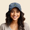 image:imageDALIX Gelato Frog Embroidered Womens Cotton Dad Hat Baseball Cap AdjustableWashed Navy Blue