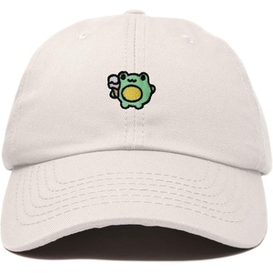 image:imageDALIX Gelato Frog Embroidered Womens Cotton Dad Hat Baseball Cap AdjustableBeige