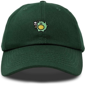 image:imageDALIX Gelato Frog Embroidered Womens Cotton Dad Hat Baseball Cap AdjustableDark Green