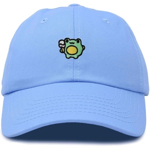 image:imageDALIX Gelato Frog Embroidered Womens Cotton Dad Hat Baseball Cap AdjustableLight Blue