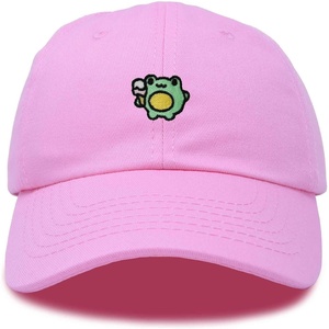 image:imageDALIX Gelato Frog Embroidered Womens Cotton Dad Hat Baseball Cap AdjustableLight Pink