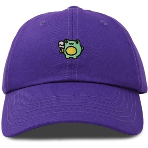 image:imageDALIX Gelato Frog Embroidered Womens Cotton Dad Hat Baseball Cap AdjustablePurple