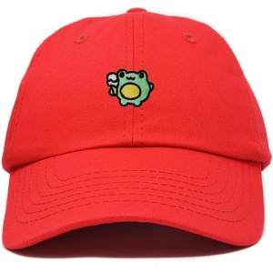 image:imageDALIX Gelato Frog Embroidered Womens Cotton Dad Hat Baseball Cap AdjustableRed
