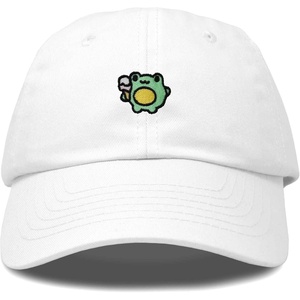 image:imageDALIX Gelato Frog Embroidered Womens Cotton Dad Hat Baseball Cap AdjustableWhite