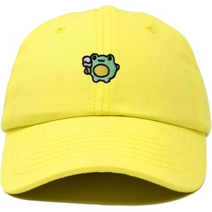 image:imageDALIX Gelato Frog Embroidered Womens Cotton Dad Hat Baseball Cap AdjustableYellow