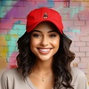 image:imageDALIX Red Panda Embroidered Cotton Dad Hat Cute Animal Adjustable Baseball Cap for Outdoor Style WomensRed