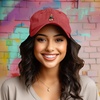 image:imageDALIX Red Panda Embroidered Cotton Dad Hat Cute Animal Adjustable Baseball Cap for Outdoor Style WomensWashed Red