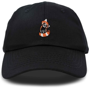 image:imageDALIX Red Panda Embroidered Cotton Dad Hat Cute Animal Adjustable Baseball Cap for Outdoor Style WomensBlack