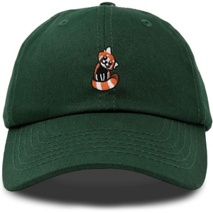 image:imageDALIX Red Panda Embroidered Cotton Dad Hat Cute Animal Adjustable Baseball Cap for Outdoor Style WomensDark Green