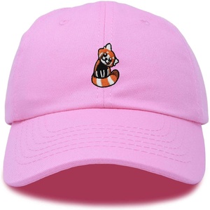 image:imageDALIX Red Panda Embroidered Cotton Dad Hat Cute Animal Adjustable Baseball Cap for Outdoor Style WomensLight Pink