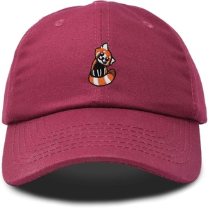 image:imageDALIX Red Panda Embroidered Cotton Dad Hat Cute Animal Adjustable Baseball Cap for Outdoor Style WomensMaroon