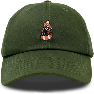 image:imageDALIX Red Panda Embroidered Cotton Dad Hat Cute Animal Adjustable Baseball Cap for Outdoor Style WomensOlive