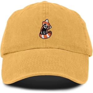 image:imageDALIX Red Panda Embroidered Cotton Dad Hat Cute Animal Adjustable Baseball Cap for Outdoor Style WomensWashed Gold