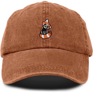 image:imageDALIX Red Panda Embroidered Cotton Dad Hat Cute Animal Adjustable Baseball Cap for Outdoor Style WomensWashed Orange
