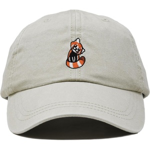 image:imageDALIX Red Panda Embroidered Cotton Dad Hat Cute Animal Adjustable Baseball Cap for Outdoor Style WomensWashed Stone White
