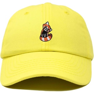image:imageDALIX Red Panda Embroidered Cotton Dad Hat Cute Animal Adjustable Baseball Cap for Outdoor Style WomensYellow