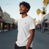 image:imageDALIX Lil Heart Midweight Cotton Short Sleeve Summer Tee MensAsh Gray